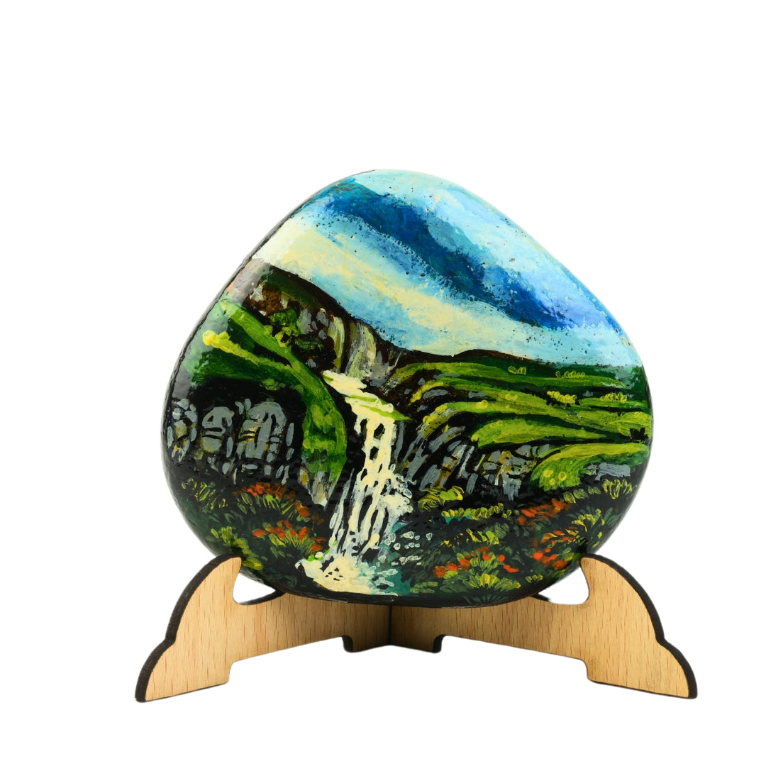 Litho Art (Nature) Hand Made Painting on Pebble, Table Top Décor